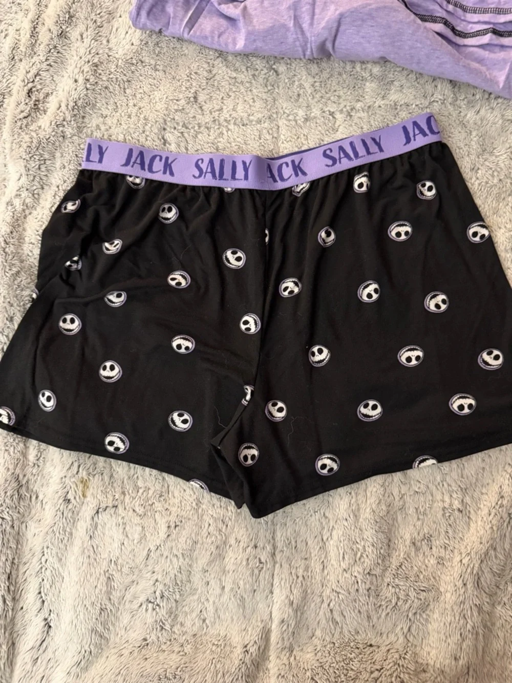 The Nightmare Before Christmas Purple Tank & Black Shorts Sleep Set - Picture 4 of 7